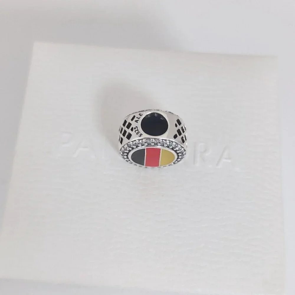 Pandora Germany Flag Bead Charm Exclusive Travel Pendant S925 Silver with box - Picture 5 of 9